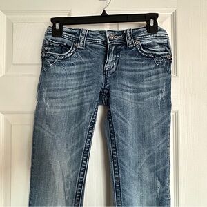 Miss Me Blue Straight Leg Skinny Women's Jeans